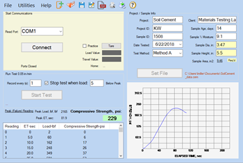 Soil Cement Data Acquisition Software